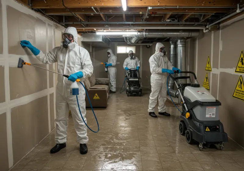 Basement Moisture Removal and Structural Drying process in Dublin, OH